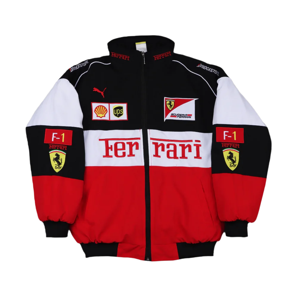 Ferrari red black and white vintage jacket